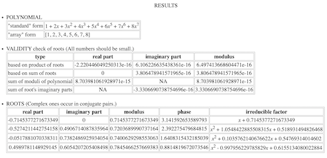 results for finding all roots of a 7th-degree polynomial