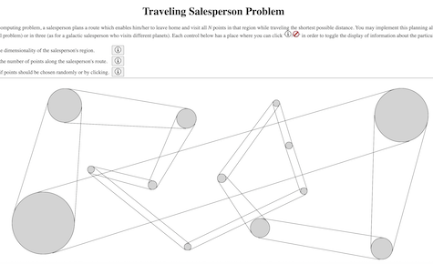 diagram of the shortest route which connects 13 points in a 3-d regions